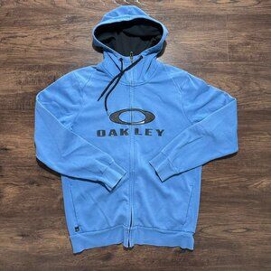 OAKLEY Blue Zip Up Hoodie - Y2K Skater Gorpcore Size S